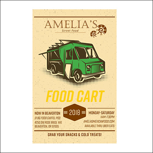poster for amelia's food cart